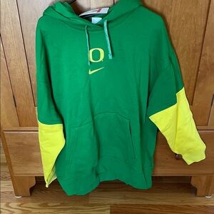 Nike Men's Green and Yellow Hoodie